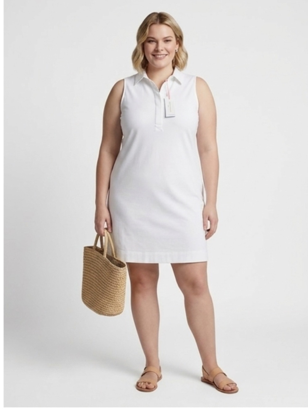 NWT XS Vineyard Vines Women’s White Sleeveless Polo Midi Dress